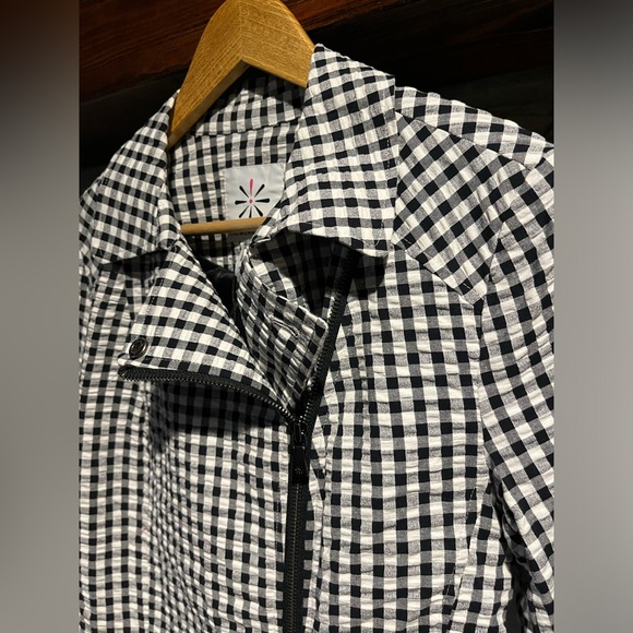 Isaac Mizrahi MSRP $129 White gingham check Women's Jacket, size 4 - Picture 2 of 5